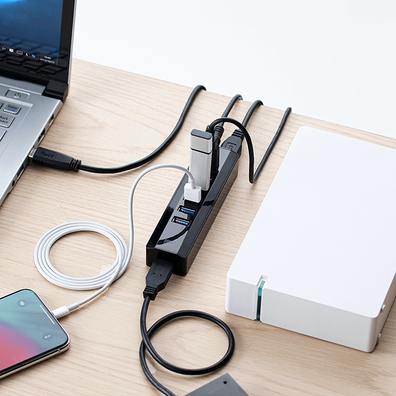 USB3.1 Gen1(USB 3.0)対応7ポートハブ400-HUB070BK00