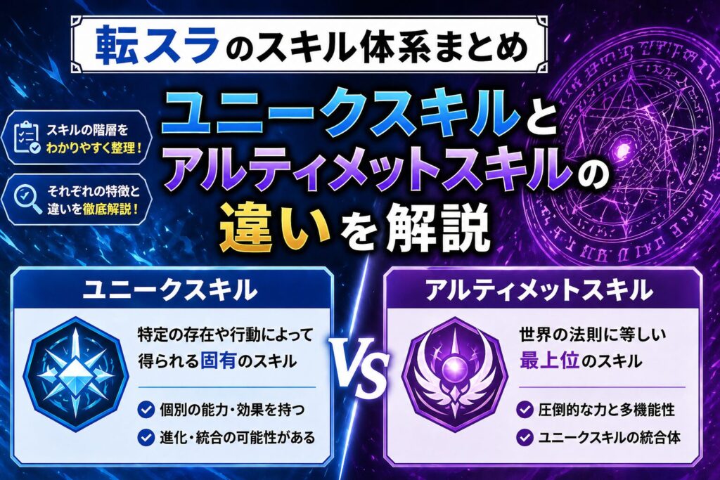 転スラのスキル体系まとめ｜ユニークスキルとアルティメットスキルの違いを解説