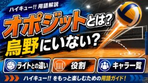 ハイキューのオポジットとは？烏野にいない？ライトとの違い・キャラ一覧を解説